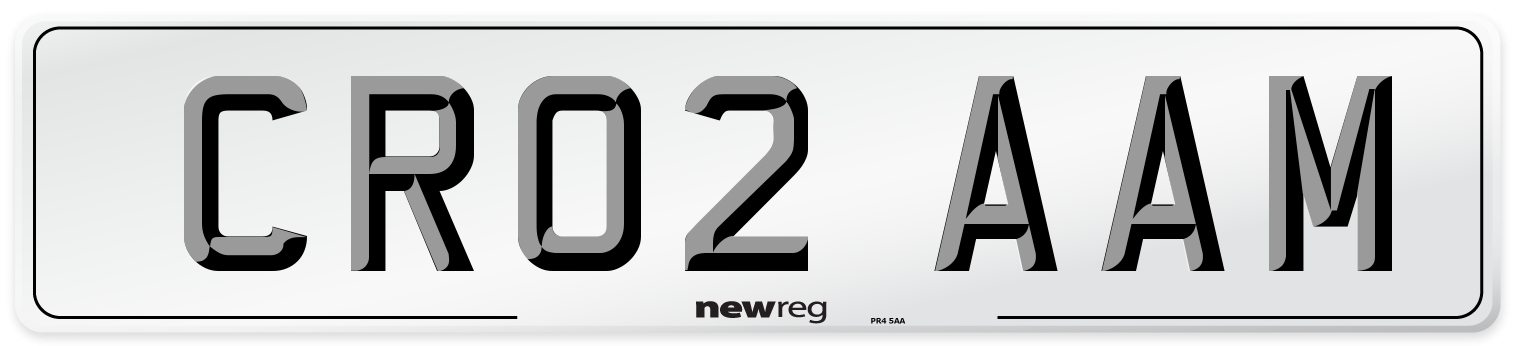CR02 AAM Number Plate from New Reg
